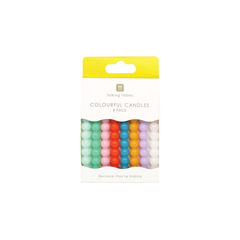 Bobble Multicolored Birthday Candles 8ct