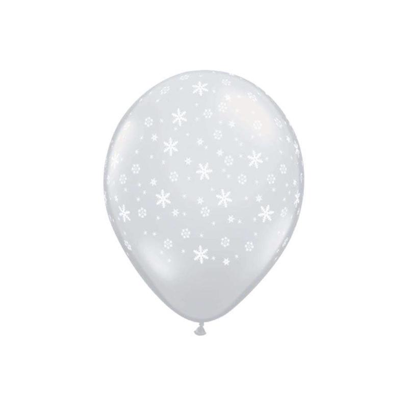11\" Round Snowflake Winter Balloon 6ct