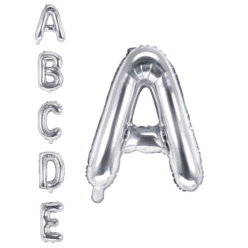 14in Air-Filled Silver Letter Balloon