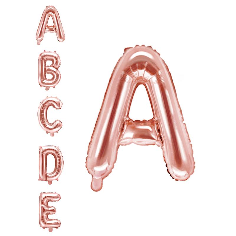 14in Air-Filled Rose Gold Letter Balloon