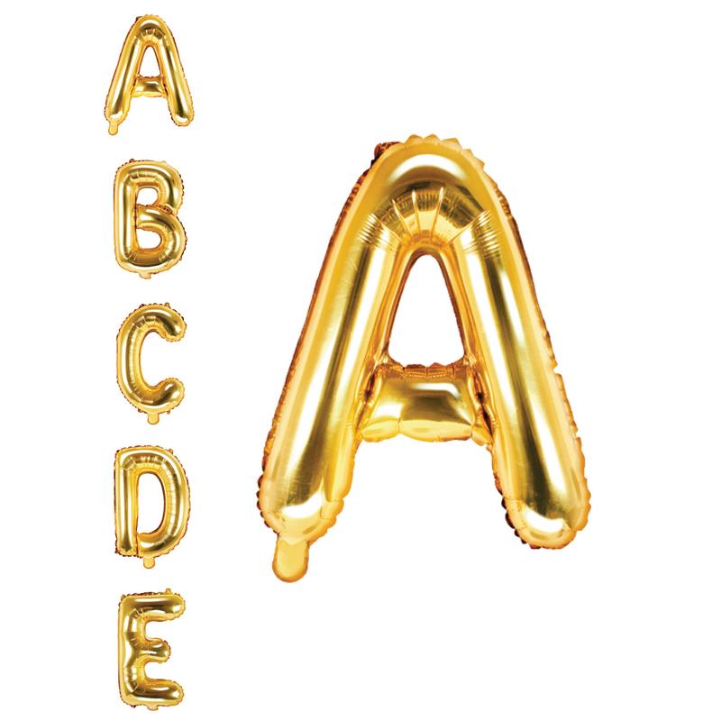14in Air-Filled Gold Letter Balloon