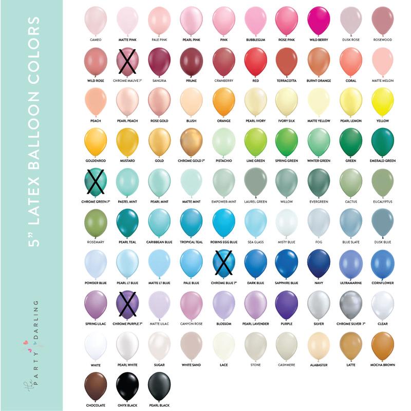 5\" Small Latex Balloons Pack of 12 - Choose Your Color