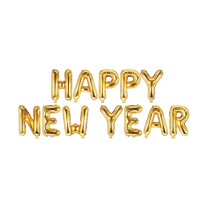 Gold Happy New Year Balloon Banner 14in