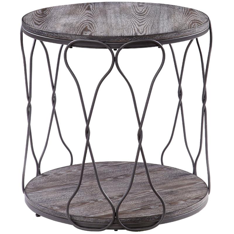24\" Stenz End Table, MDF & Stainless Steel