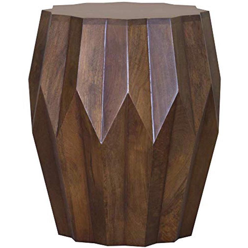 16.4\" Boho Handmade End Table, Mango Wood