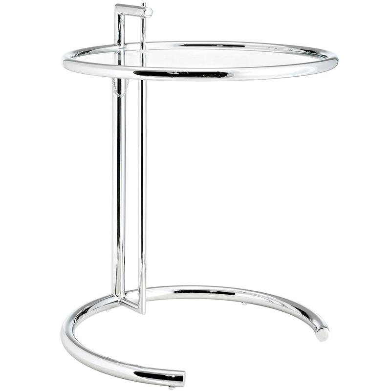 20\" Eileen End Table, Glass Top, Chrome Stainless Steel Frame