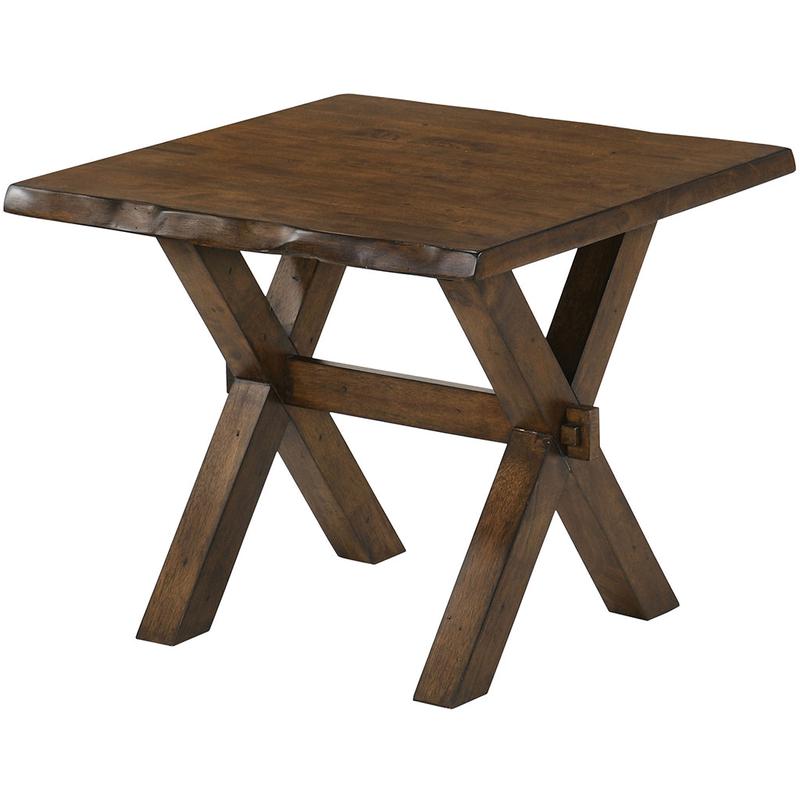 23.63\" Bradden Live Edge End Table, Solid Wood, Walnut Finish
