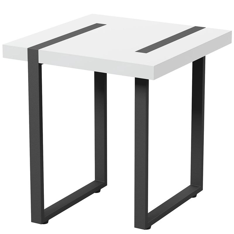 22\" Aryala End Table, MDF Top, Stainless Steel Legs
