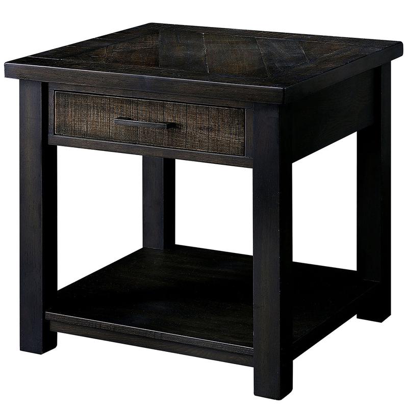 24\" x 23\" Venela 1-Drawer End Table, Wooden, Oak Finish